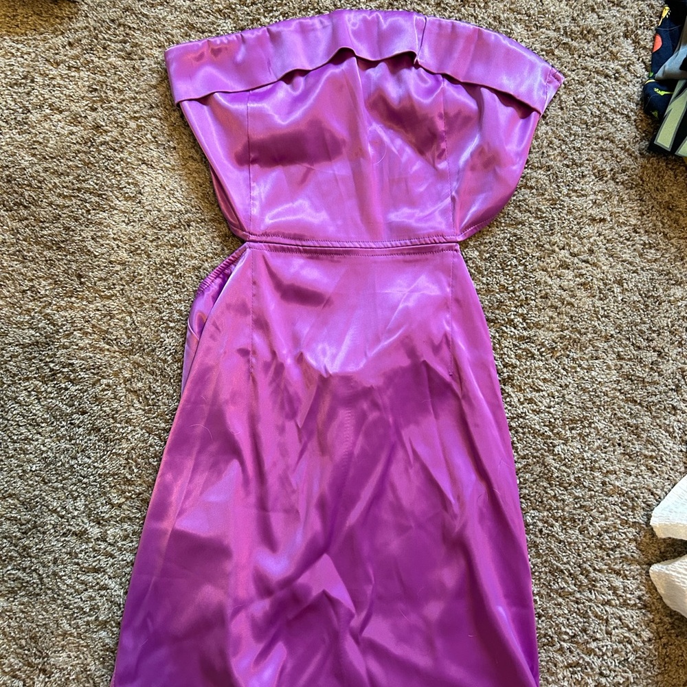 Strapless purple dress